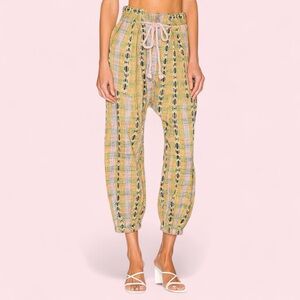 Free People Mustard Patterned Harem Pants